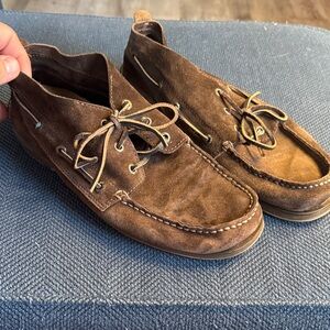 Sperry Men's Dark Brown Suede Boat Shoes 10